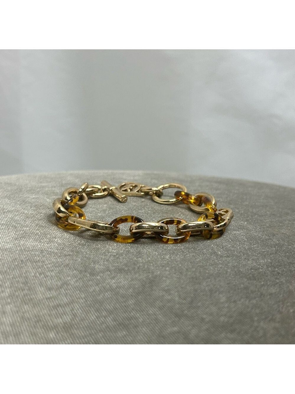 Michael Kors Logo Padlock Chain Bracelet tortoise links - Picture 3 of 5
